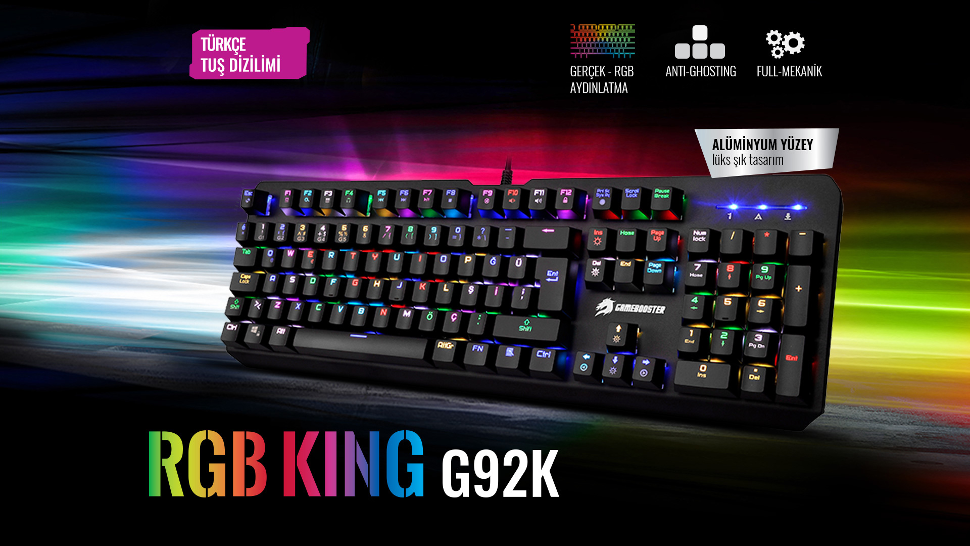 gamebooster g92k rgb king mekanik klavye