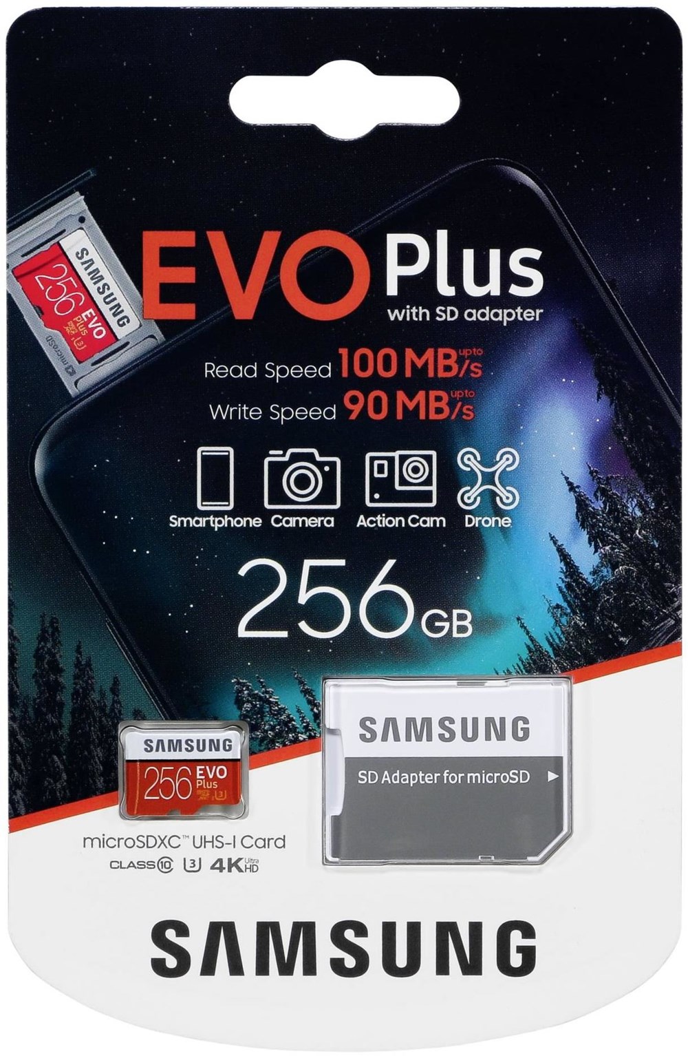 samsung mb mc256ha eu 256gb evo plus 100mb s class 10 uhs 1 micro sd kart